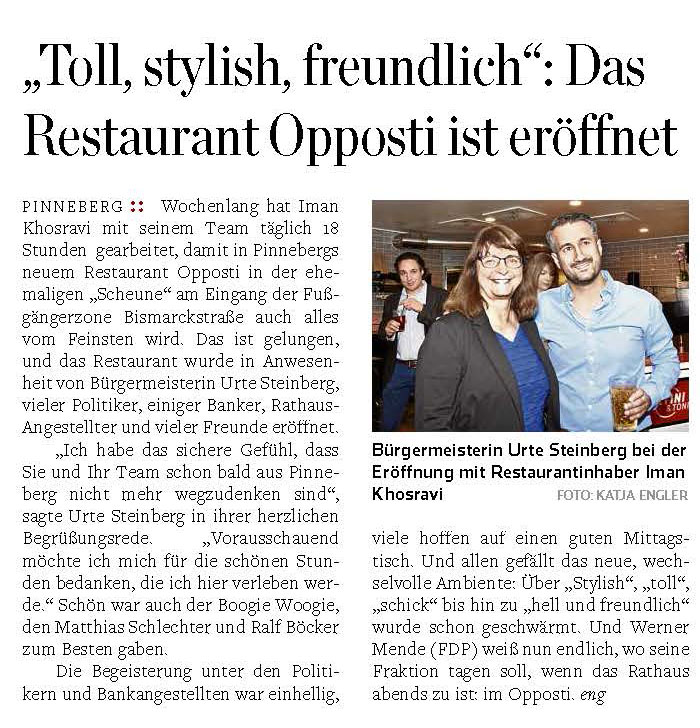 OPPOSTI Pinneberg - Hamburger Abendblatt 